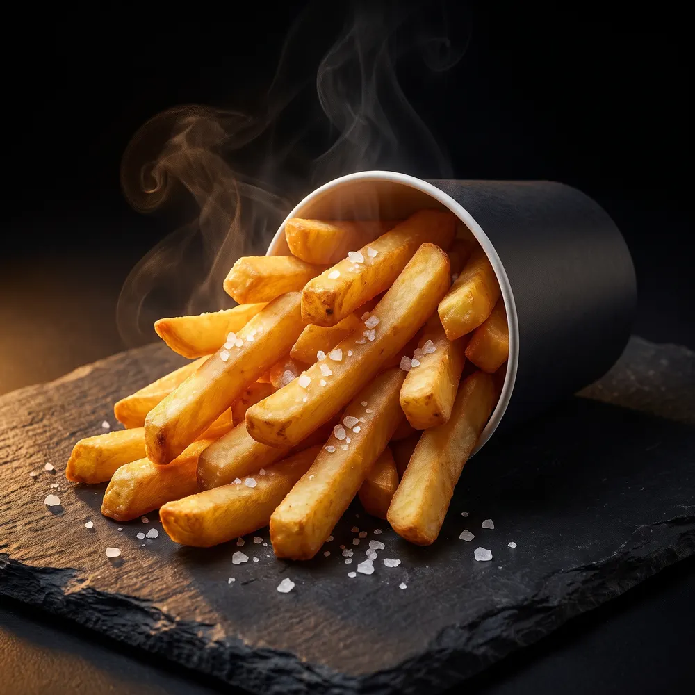 Frites maison croustillantes préparées à partir de pommes de terre fraîches