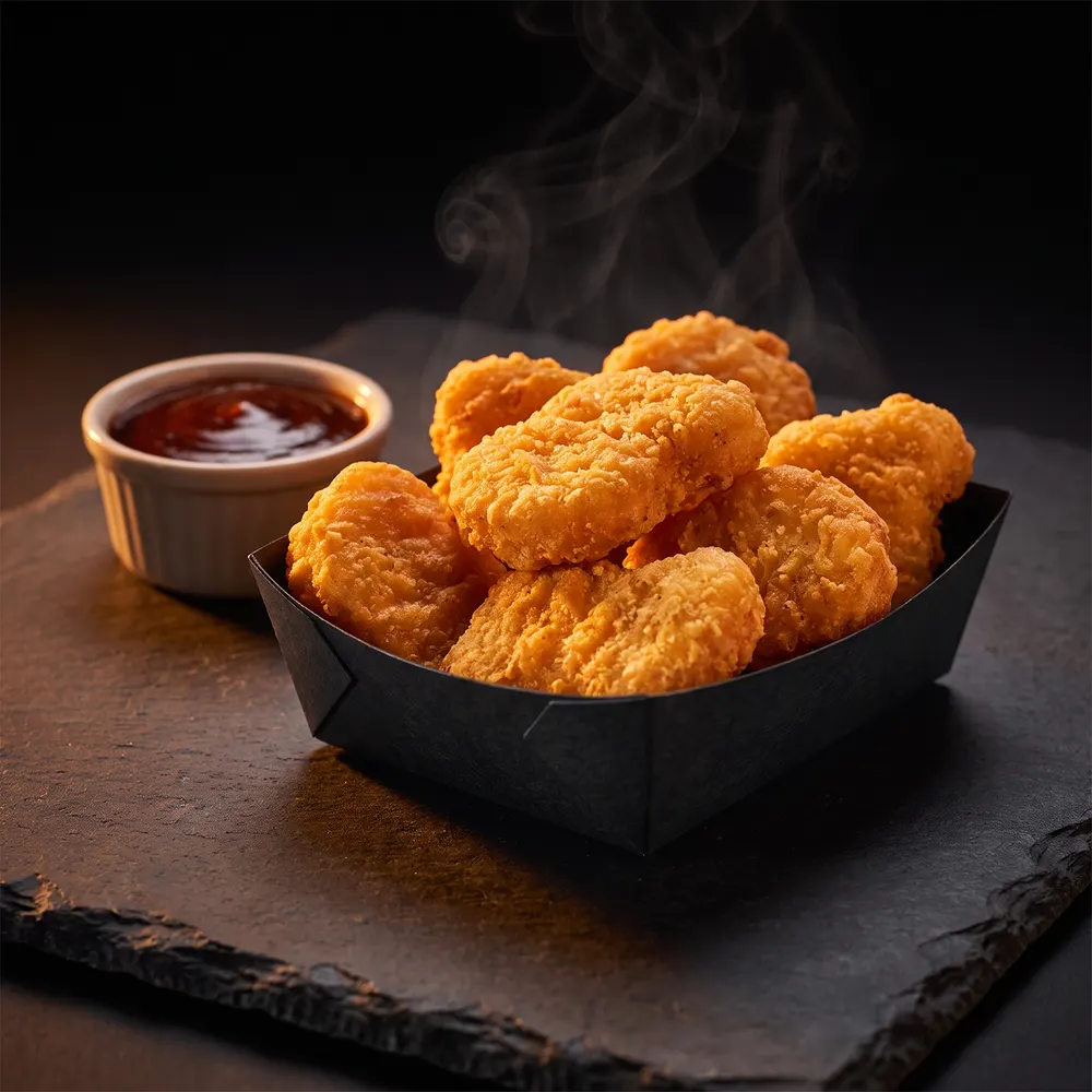 Six nuggets de poulet panés