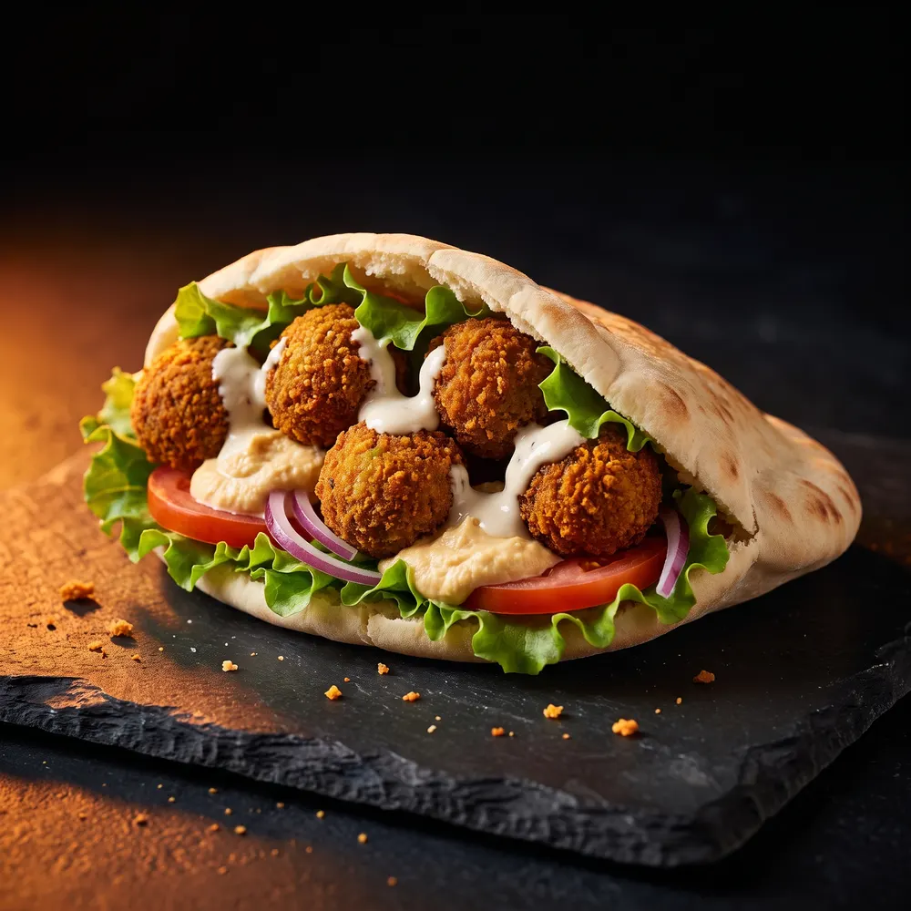 Sandwich végétarien aux falafels croustillants