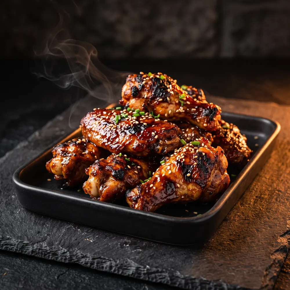 Six ailes de poulet grillées